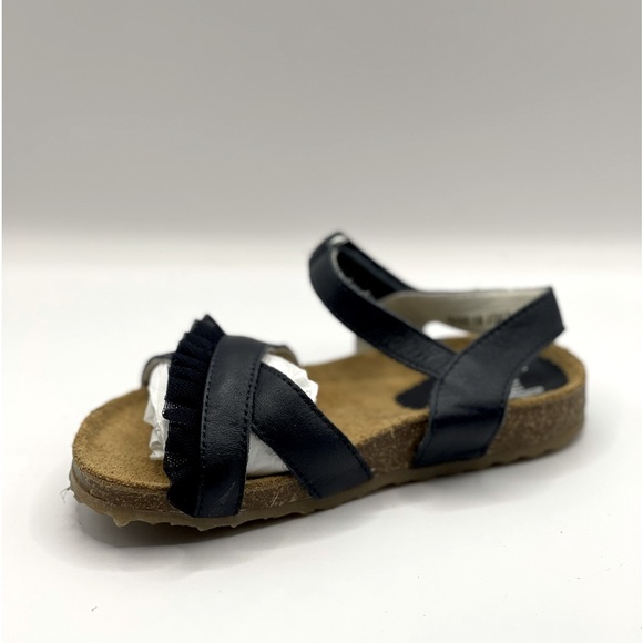 IL GUFO Leather Strap Open Toe Sandals in Navy Blue - Picture 3 of 9